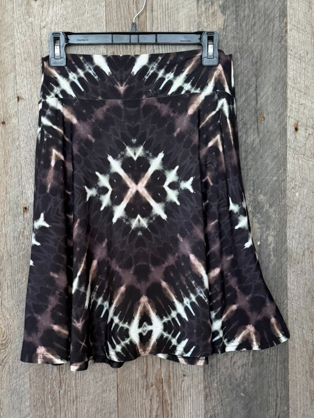 Viereck skirt - Black Tie-Dye Skirt Stretch Jersey Fabric Size: Large
